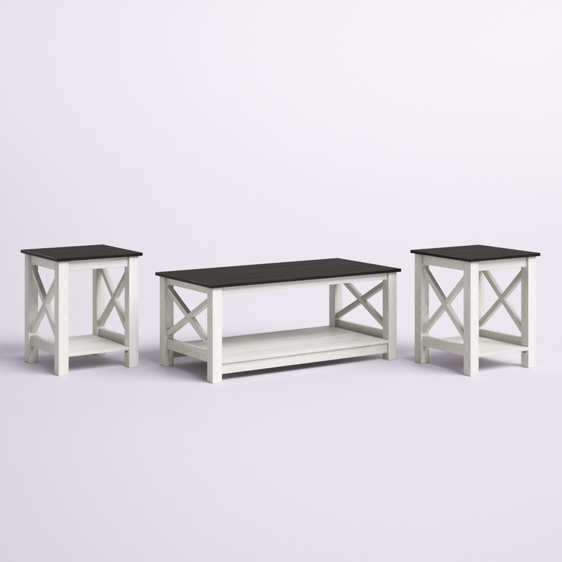 Ensemble de tables basses 3 pièces Velda, Noir