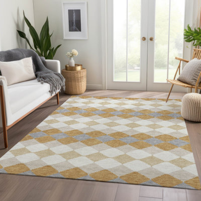 Premium Machine Washable Bunderberg AMF1007 Geometric Rug