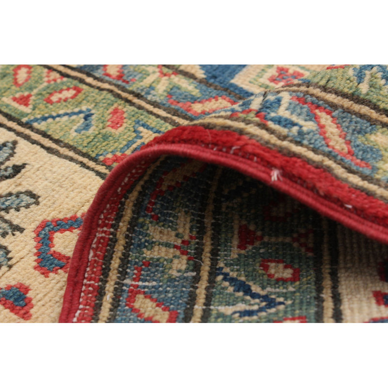 Tapis décoratif en laine rouge de conception unique 6 pi 10 po X 9 pi 8 po noué à la main New Age