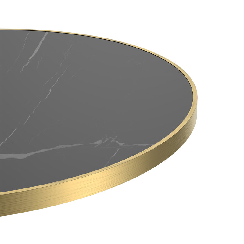 Round Modern Dinning Table 31.5 Inches Bistro Table Tulip Table With Faux Marble Top,Easy Assemble,Sturdy Metal Frame Diameter
