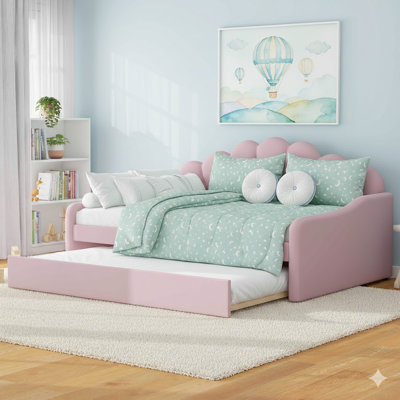 Full Size Upholstery Daybed Frame with Trundle by Everly Quinn