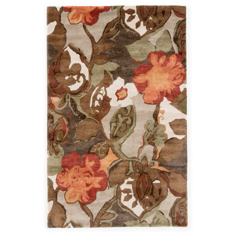 Voshell Floral Indoor Rug, Rectangle 3'6" x 5'6"