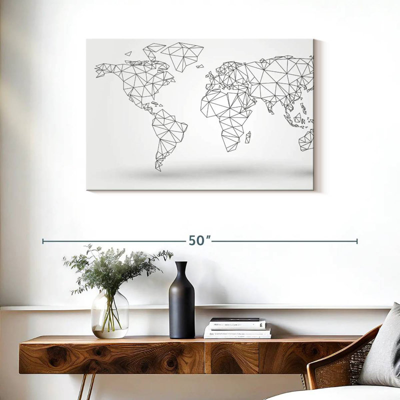 Carte du monde de la connectivité abstraite Aliaz, H 24 po x l 36 po