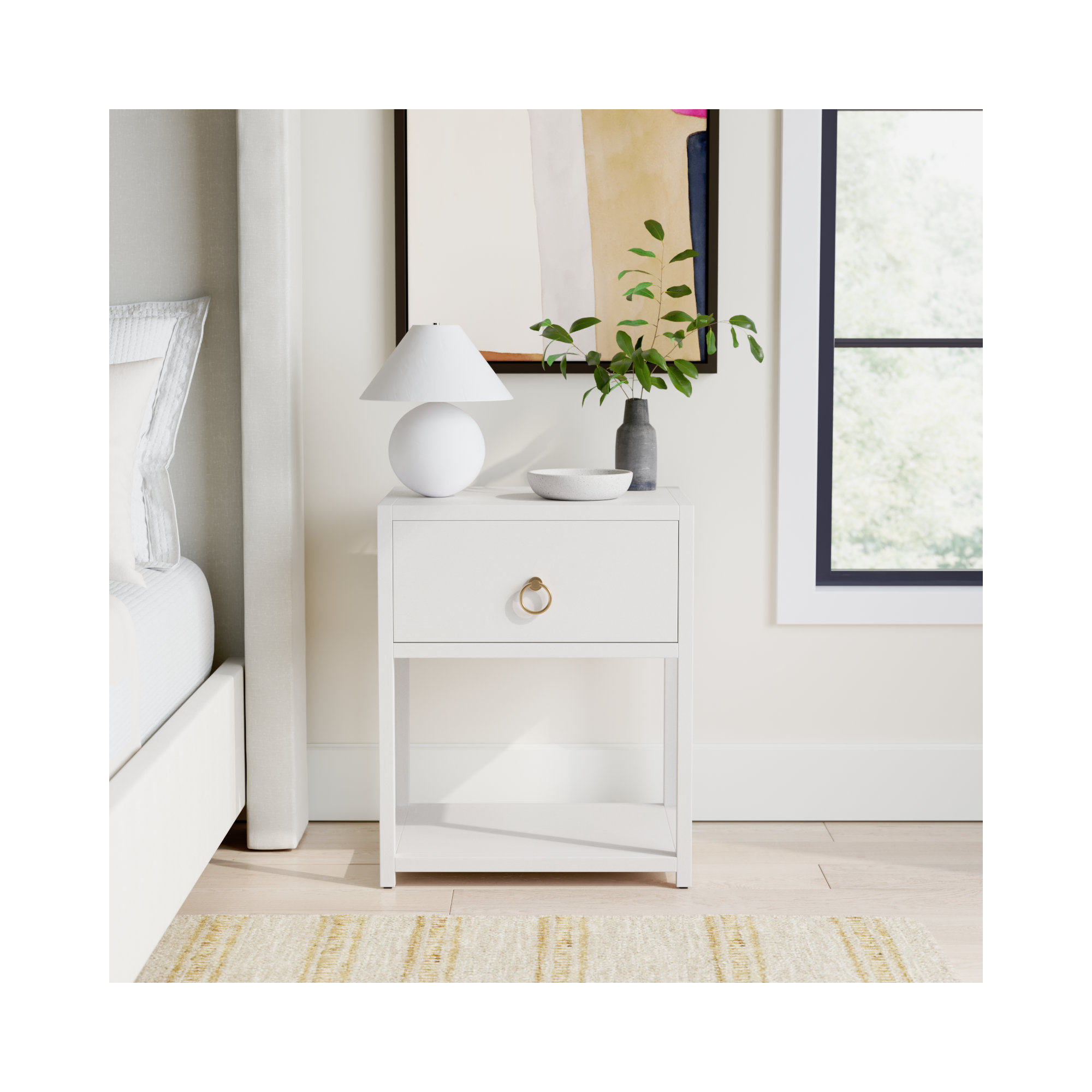Elin 1 - Drawer Nightstand, White