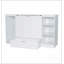 Lit escamotable simple avec tablettes de chevet et garde-robe, blanc