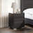 Louby Farmhouse Nightstands With Charing Station, Black-481973450
