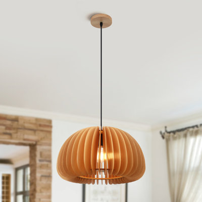 Yingst Harukazu 1 - Luminaire suspendu en forme de dôme rétro noir / brun à simple citrouille pour salle à manger, îlot de cuisine, salon, chambre à coucher