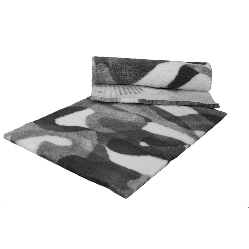 Fleece Pet Bed, 3cm H x 122cm W x 122cm D, Charcoal/White