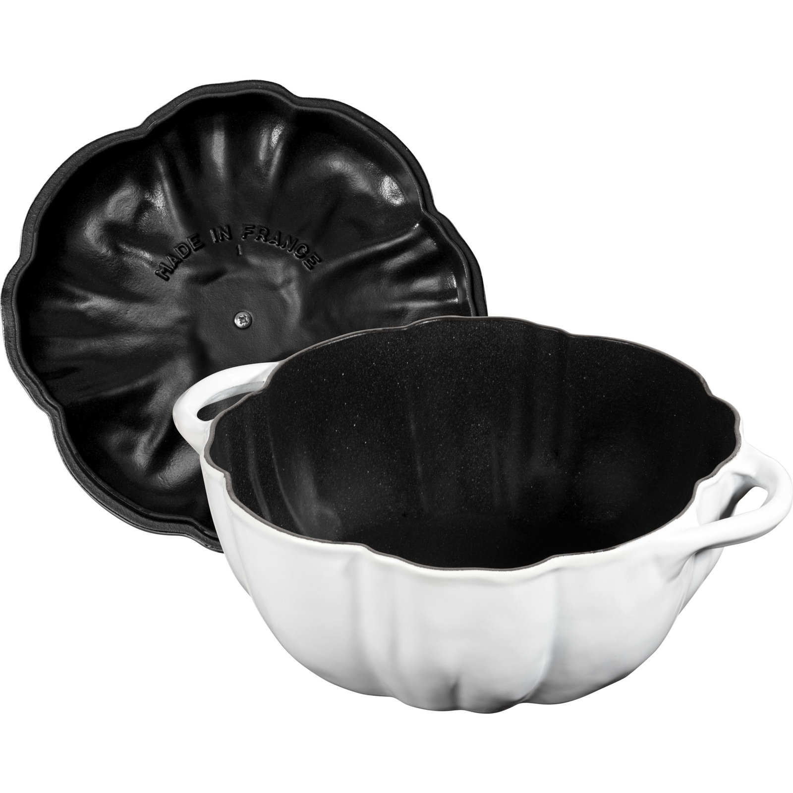 Enameled Cast Iron Pumpkin Dutch Oven, White