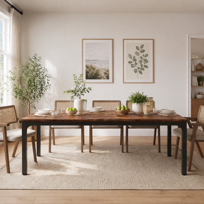 Rectangular Dining Table, 78 inch Long Kitchen Table for 6-8 People
