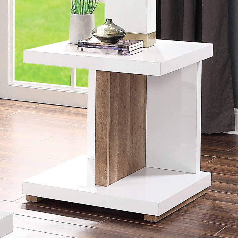 Table de bout en bois massif Contemporary