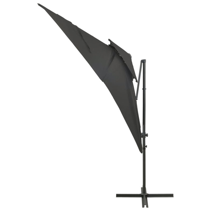 Cantilever parasol with ventilation, Anthracite