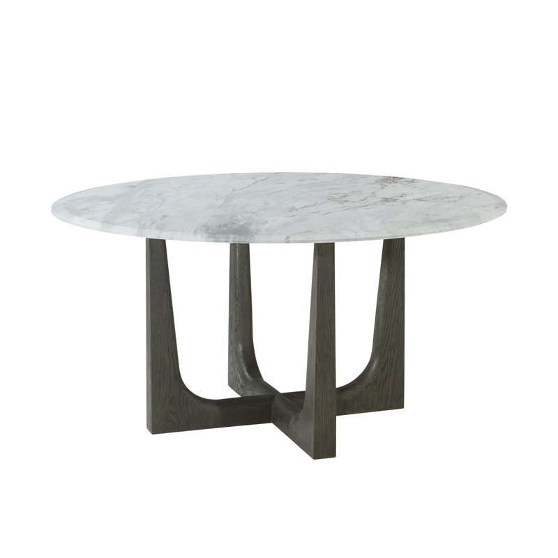 Repose Round Marble Dining Table, Charcoal Oak