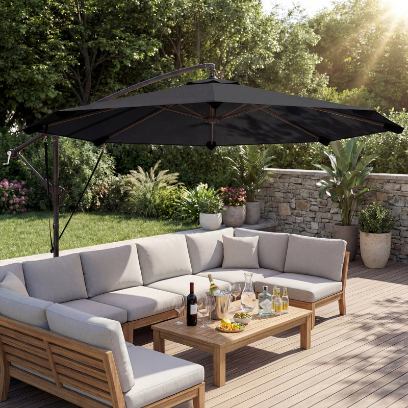 295cm Cantilever Parasol, Black