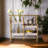 Gold & White Washed Finish Serving Cart