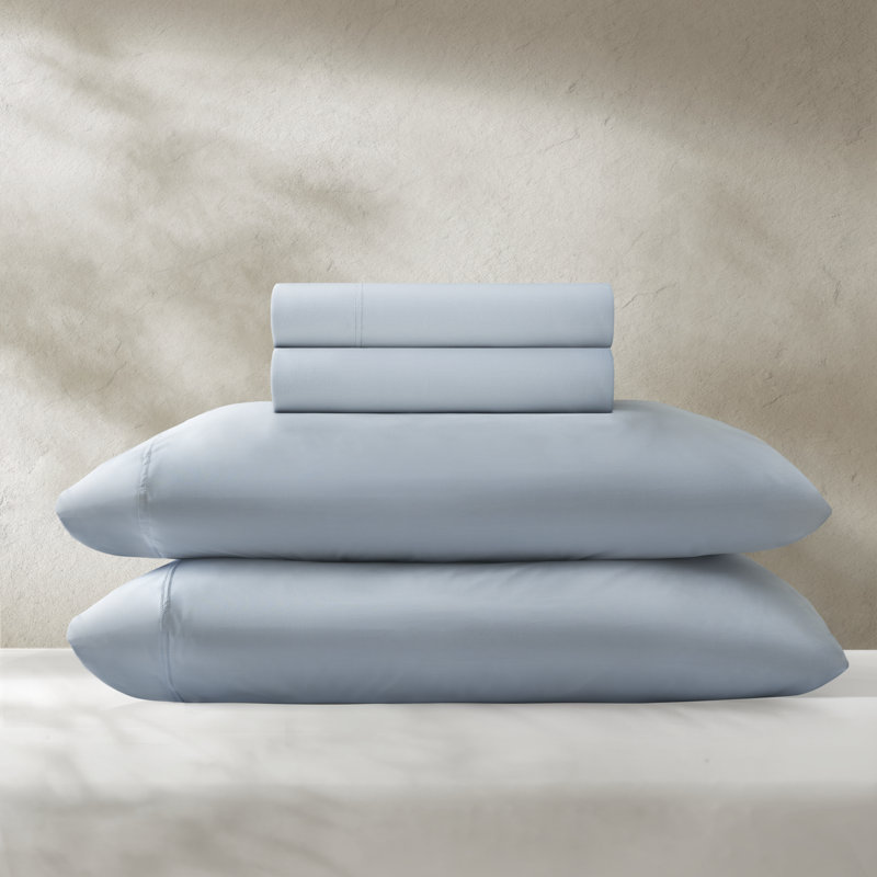 Ensemble de draps en tricot toutes saisons, Bleu, Ensemble de draps pour taille de lit double et gra