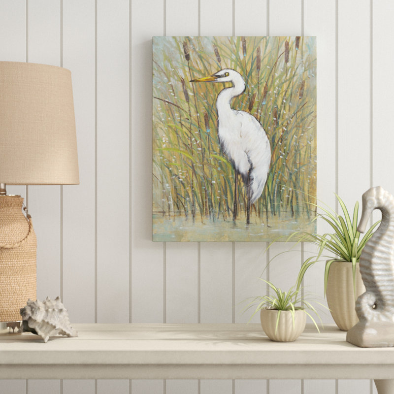 « white aigrette i », impression sur toile tendue