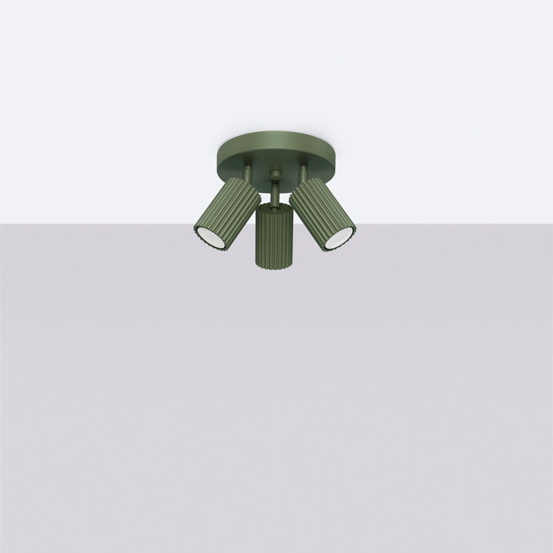 Karbon Aluminium Flush Mount, Olive Green, 19,5x19,5x18 cm