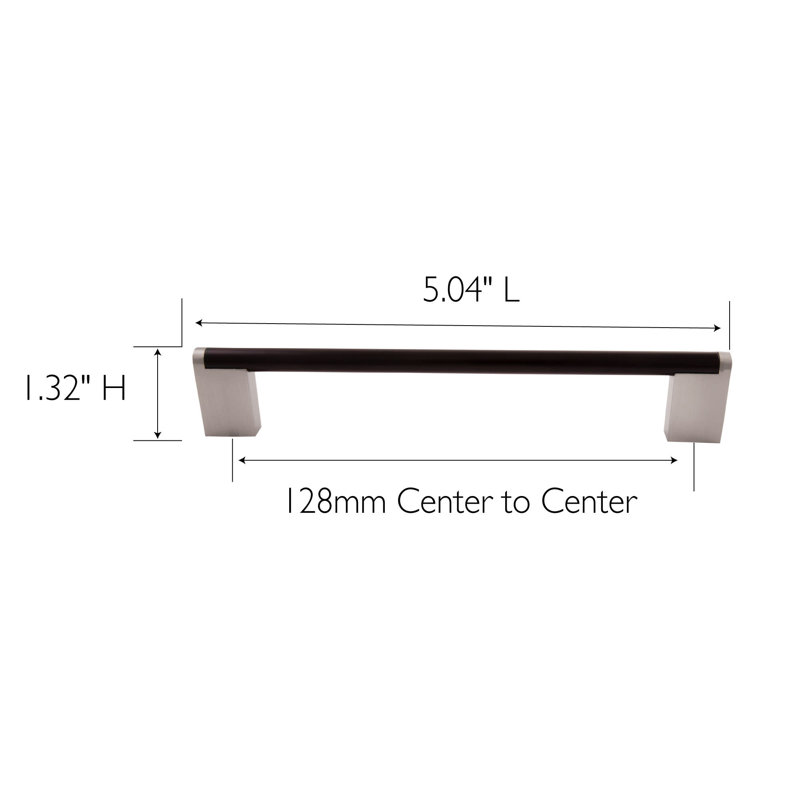 Design House Stone Ridge 5-in Pulls and Satin Nickel 5-Pack, Matte Black/Silver