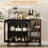 Buffet Sideboard Cabinet, Wooden Buffet Cabinet with Storage With Fluted Glass Doors, Two Metal Handle, Coffee Bar Storage Cabinets With Adjustable Shelves, Cabinets for Kitchen Dining Living Room-410519253