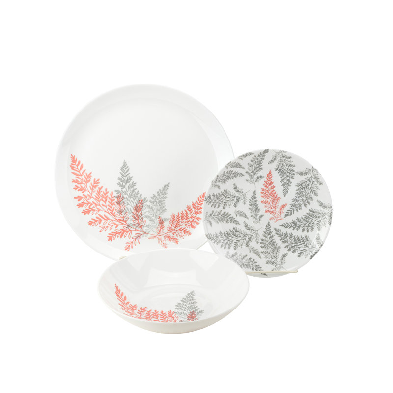 Assiette plate 18 pièces, service pour 6