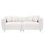 3 places avec structure en bois massif, pieds en métal, 4 coussins pour appartement, salon - blanc, coussin de siège à ressorts individuels, chambre surdimensionnée carrée de 89 po, coussin en coton Home Doll