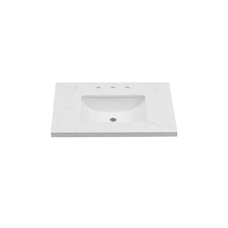 Comptoir de meuble-lavabo en pierre reconstituée 31 po avec lavabo encastré