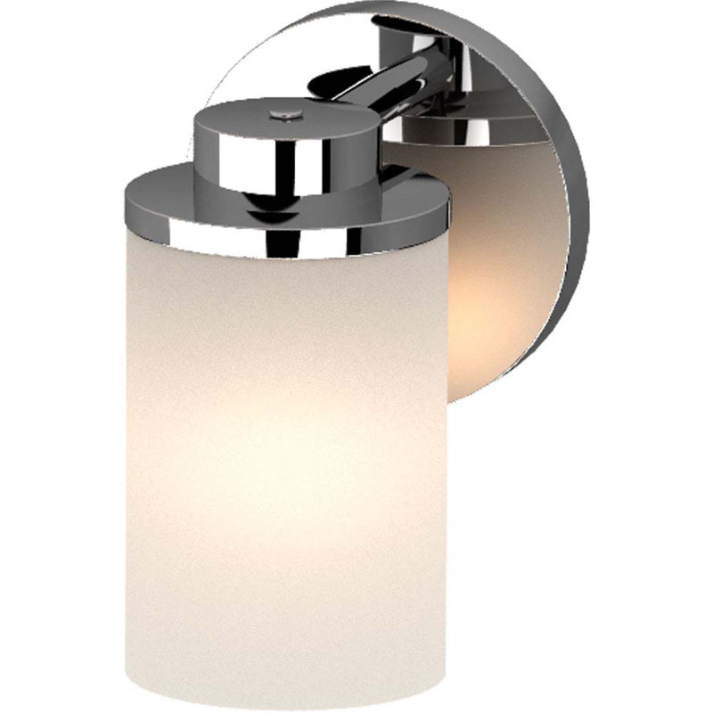 Applique murale ou applique murale pour salle de bain Sharyn à 1 lumière avec abat-jour cylindrique en verre givré Sharyn