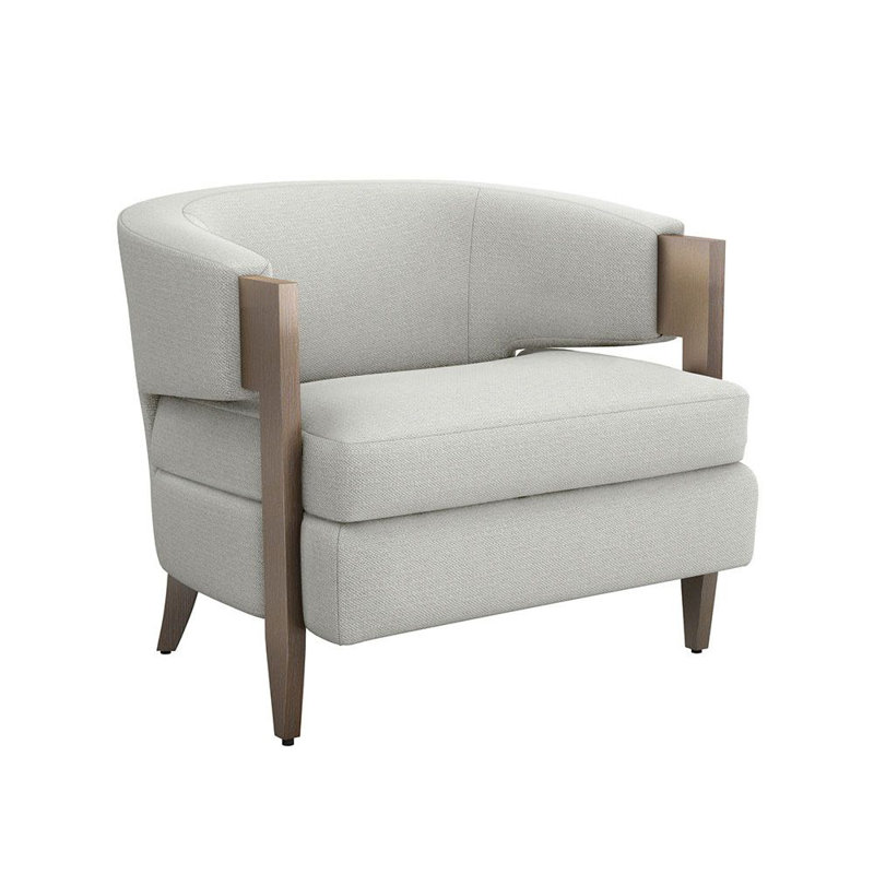 Kelsey Barrel Chair, Icy Gray, Fresco 100% Polyester