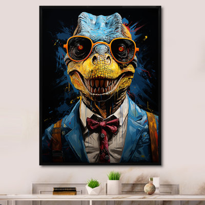 Classical Dino Grace In Suit - Dinosaur Wall Art