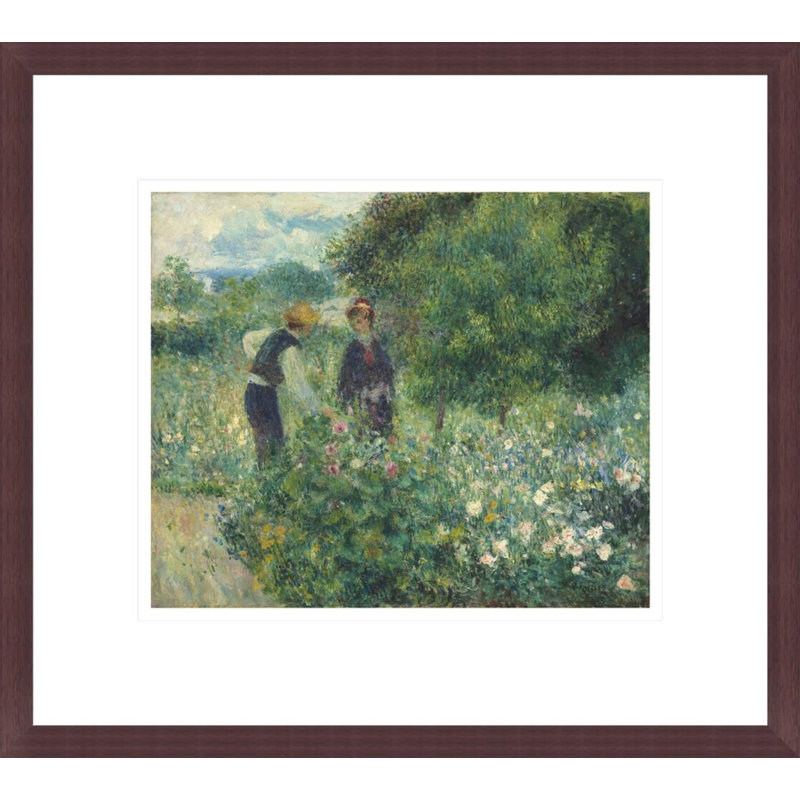 «Cueillette de fleurs» par Pierre-Auguste Renoir - Impression sur toile, H 13,75 po x l 15,34 po