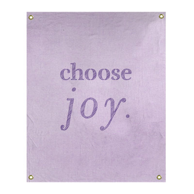 Tapisserie de polyester, choisir la joie citation