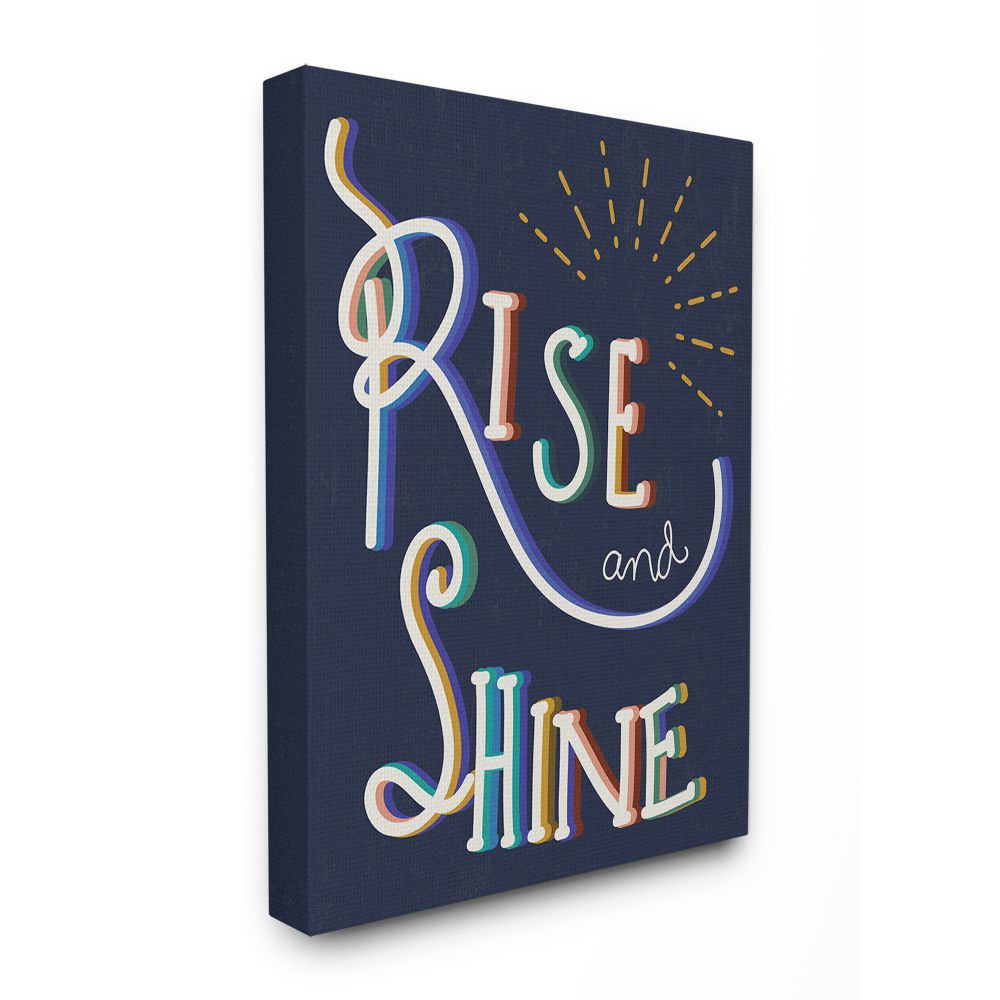 Ebern Designs Navy Blue Rise and Shine Colourful Handwritten Script by ...