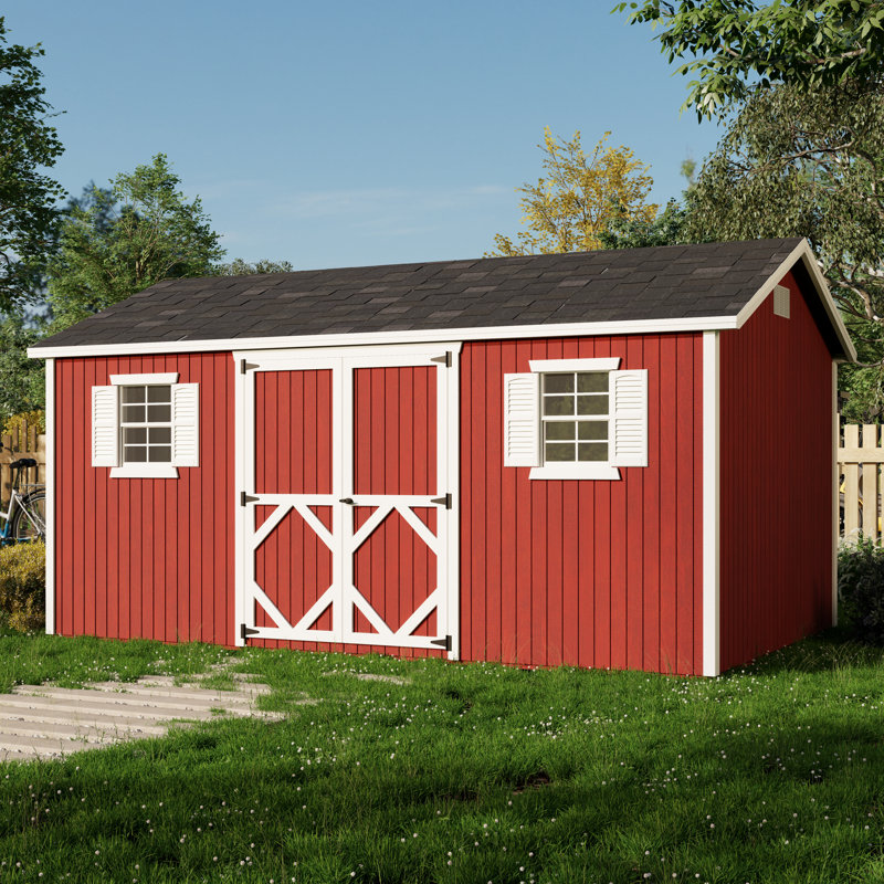 Classic Workshop Outdoor Wood Storage Shed, 10' x 16', Yes