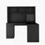 Bureau en L avec chargeur, bureau d'ordinateur avec tiroirs, bibliothèque, bureau d'angle moderne, bureau personnel, bureau d'écriture en L, bureau d'ordinateur en fibre de carbone avec rangement, noir