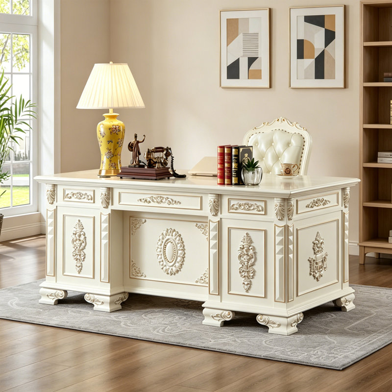 Bureau d'écriture Retro, H 30,7 po x l 62,99 po x P 31,49 po