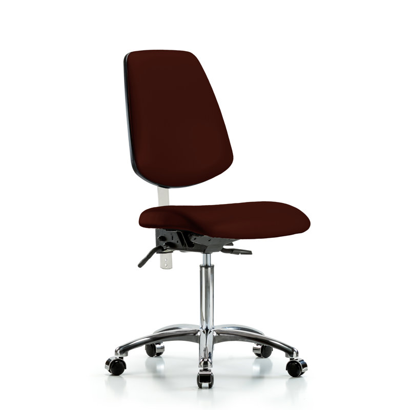 Chaise de travail Isabell, Bourgogne, Roulettes, Inclus