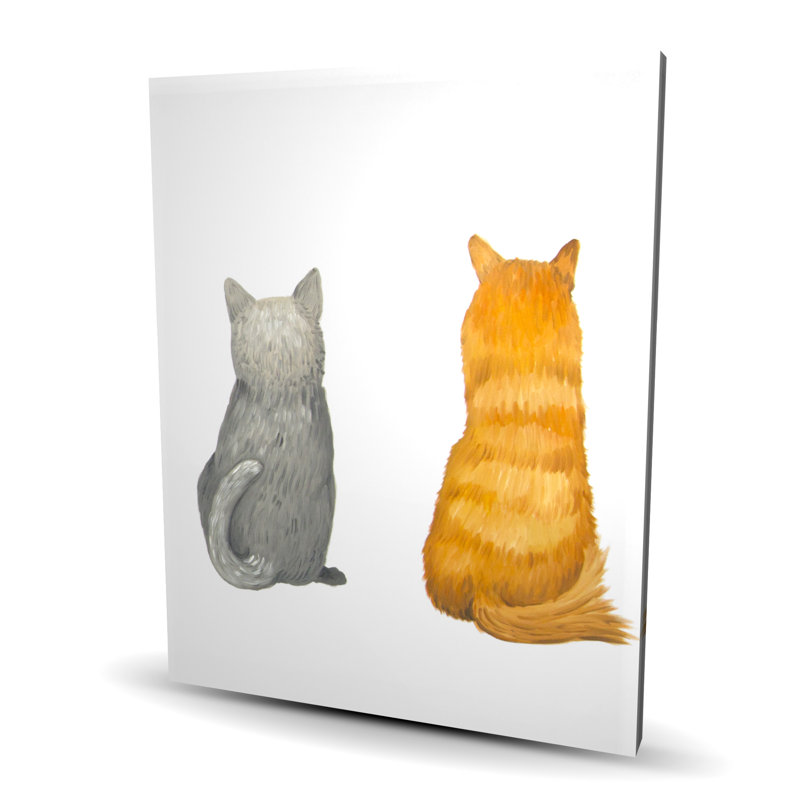 Six Cats Lined Up Back View - Feline Canvas Home Decor