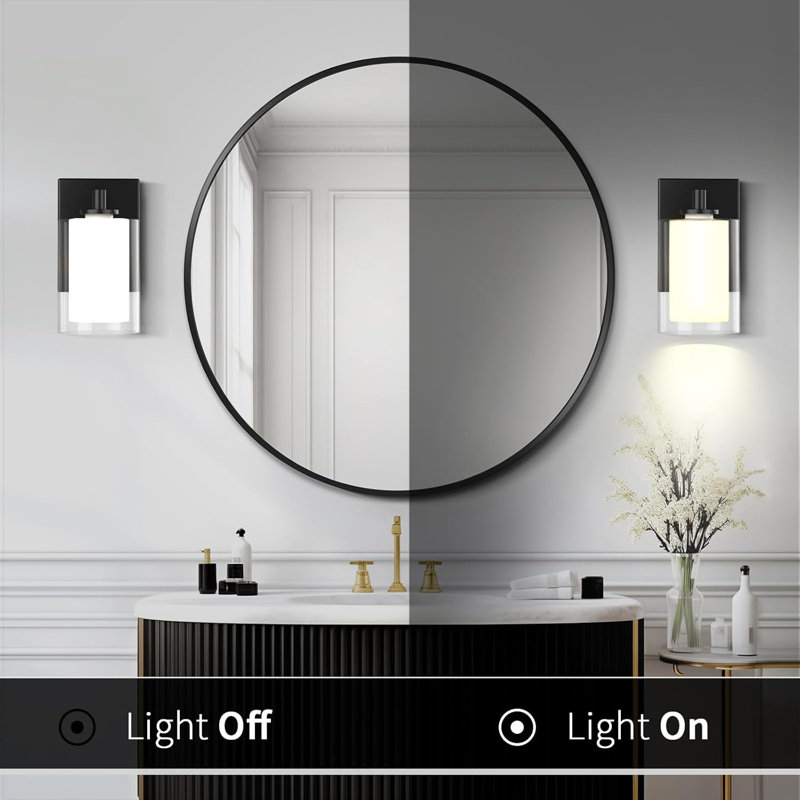 Set Of 2 Modern Black Wall Sconces