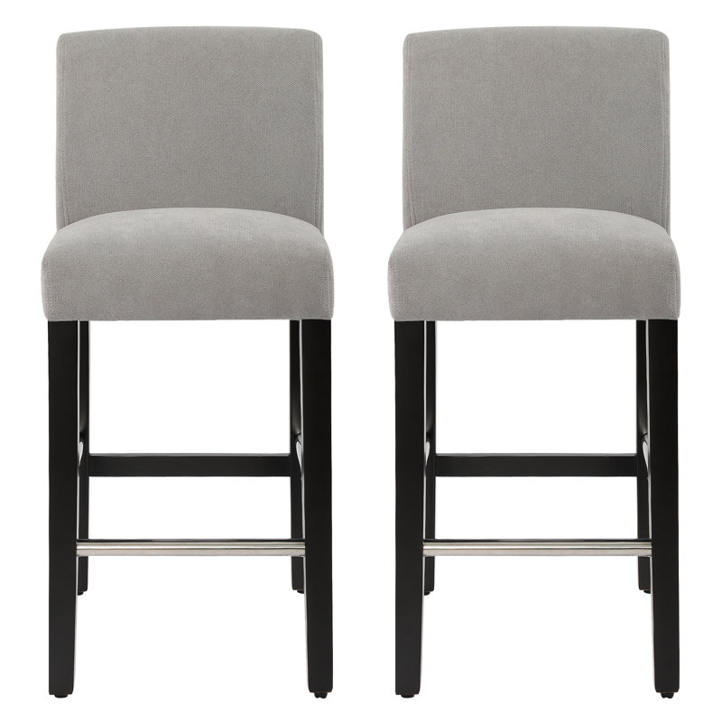 Kaid Upholstered Counter Stool, Light Grey