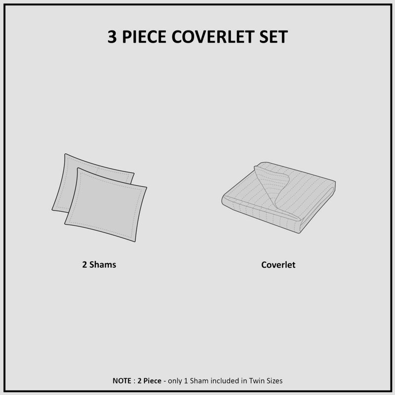 Reversible Set, Mocha, Full/Queen Quilt + 2 Standard Pillow Shams