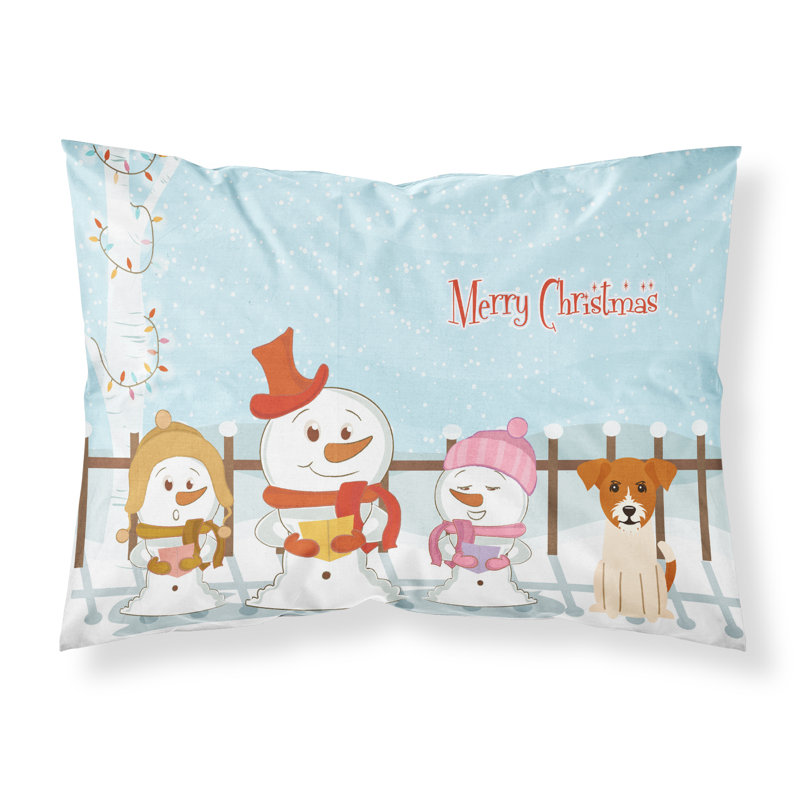 Taie d'oreiller Merry Christmas Merry Christmas, Jack Russell terrier et choristes