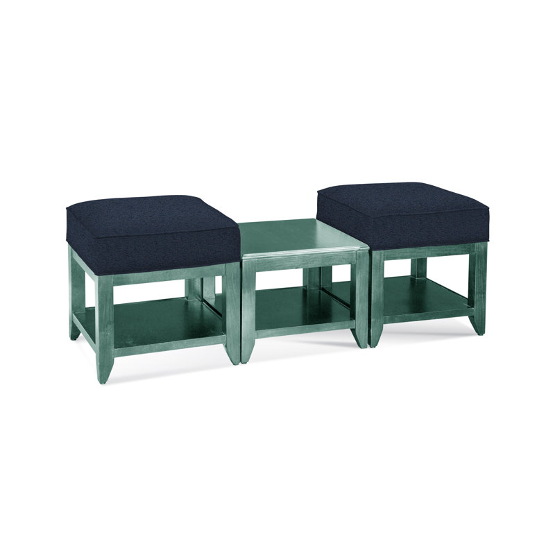 Elements Upholstered Cube Ottoman, Basic Navy; 0317-61, Havana