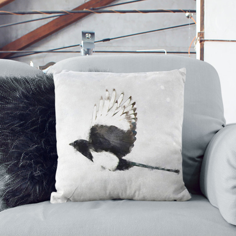 Square Throw Cushion, 40cm H x 40cm W x 15cm D, White