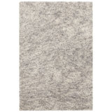 Izzie Wool Abstract Area Rug in Cream/Gray