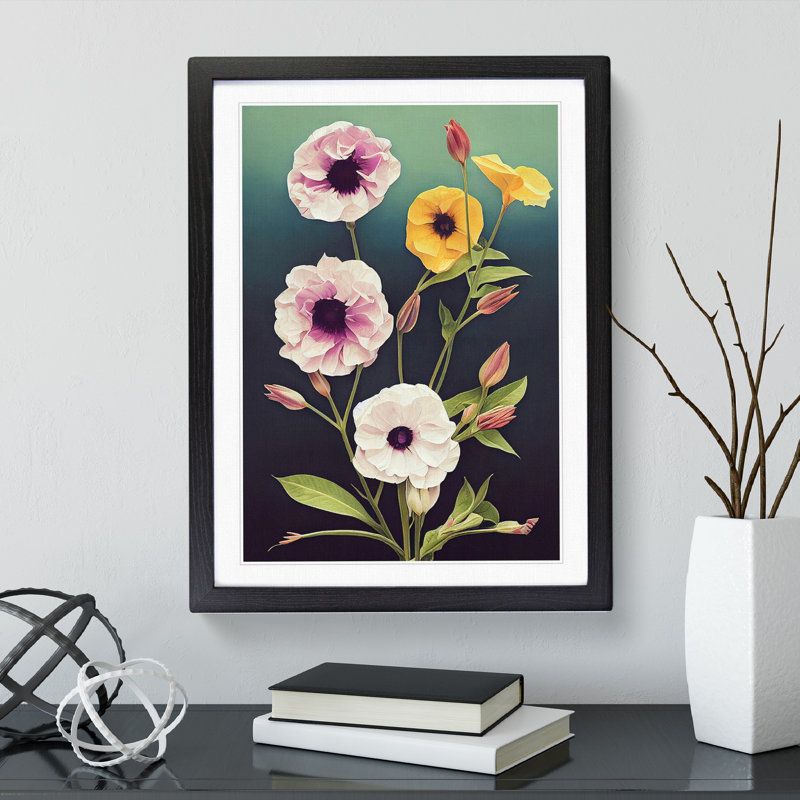 The Assorted Flowers - Single Picture Frame Print, 64cm H x 46cm W x 2cm D, Black Framed