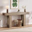 63 pouces de long, console, canapé de ferme en bois derrière les tables de canapé