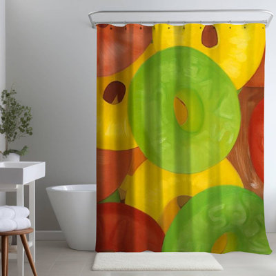 Shower Curtain GA55 – Polyester Shower Curtain, Dye Sublimation Print, 71" W × 74" L