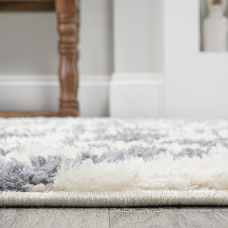 Tapis crème / gris Scituate Retro Trellis, Tapis de couloir 2 pi 2 po x 8 pi
