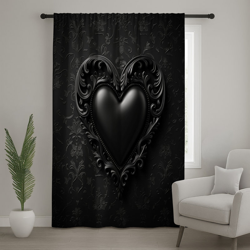 Rideaux et voilages décoratifs Heart, Blocage, 50 po x 80 po - 1 panneau